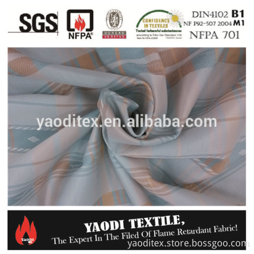 Wholesale 100% polyester flame retardant fire resistant fire retardant jacquard curtain fabric curtain design